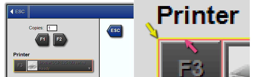 Multi-Toggle Button inactive border colours (yellow / pink arrows).
