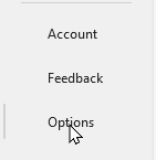 File → Options.