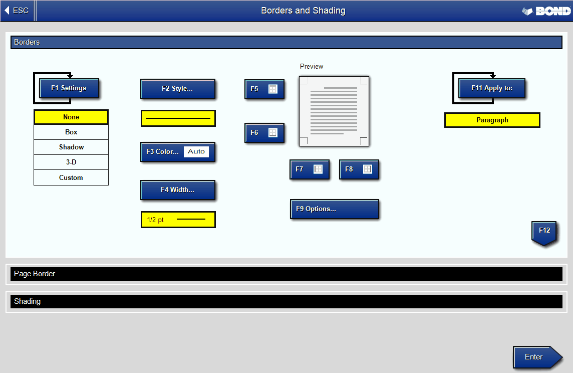 A redesigned dialogue box with large function-key buttons