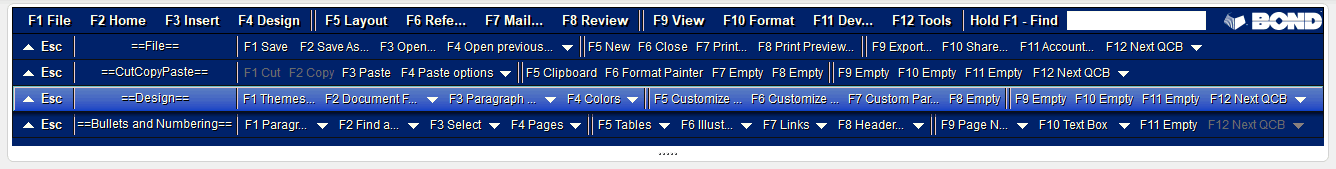 Quick Command Bars.
