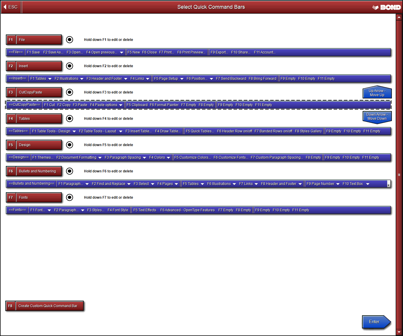 Select Quick Command Bars.