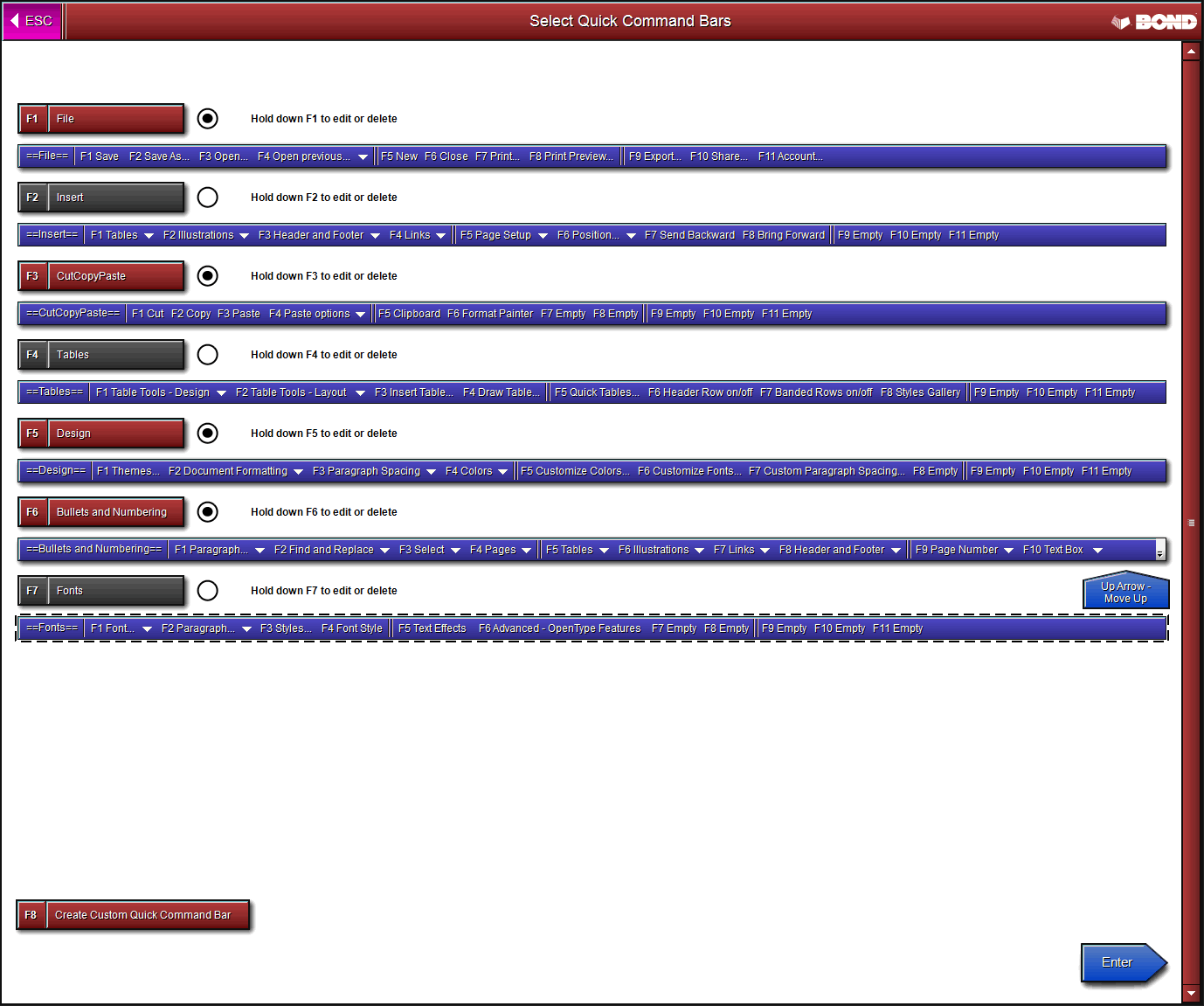 Select Quick Command Bars.