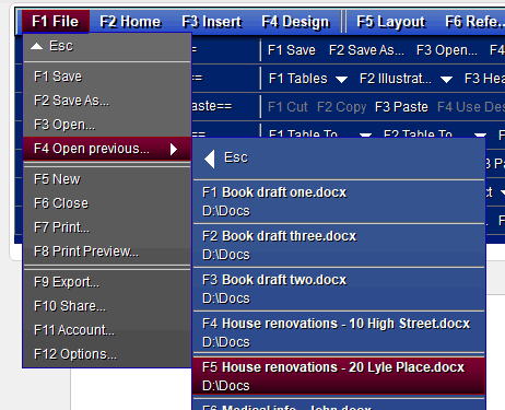 Drop down menu.