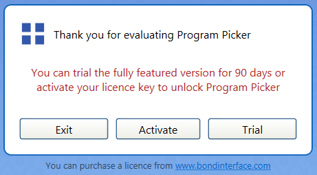 activation window