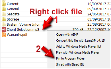 Right click file